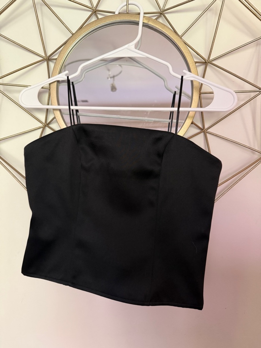 Black Women's Strapless Cropped Top